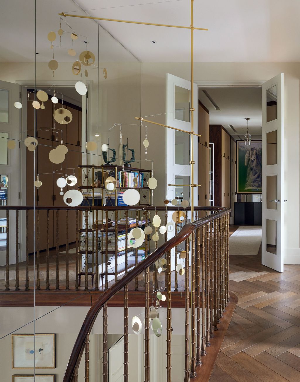 Image may contain Architecture Building Foyer Indoors Interior Design Lamp House Housing Staircase and Home Decor