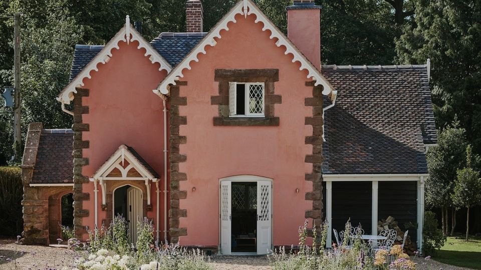 Image may contain: Architecture, Building, Housing, House, Outdoors, Manor, Driveway, and Aerial View