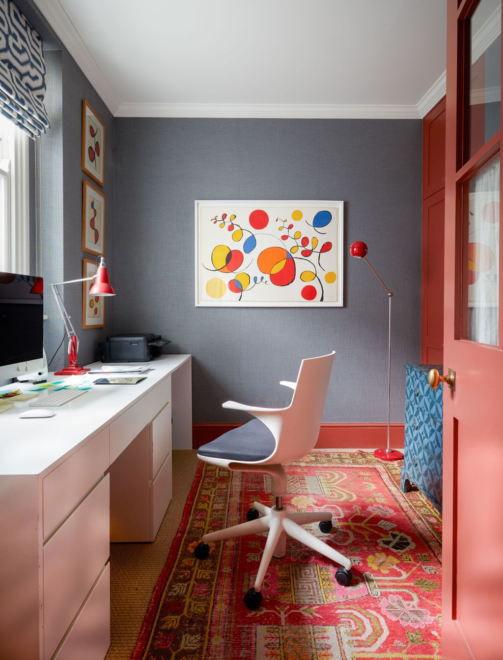 Image may contain Lamp Chair Furniture Home Decor Art Painting Rug Indoors Computer and Computer Hardware