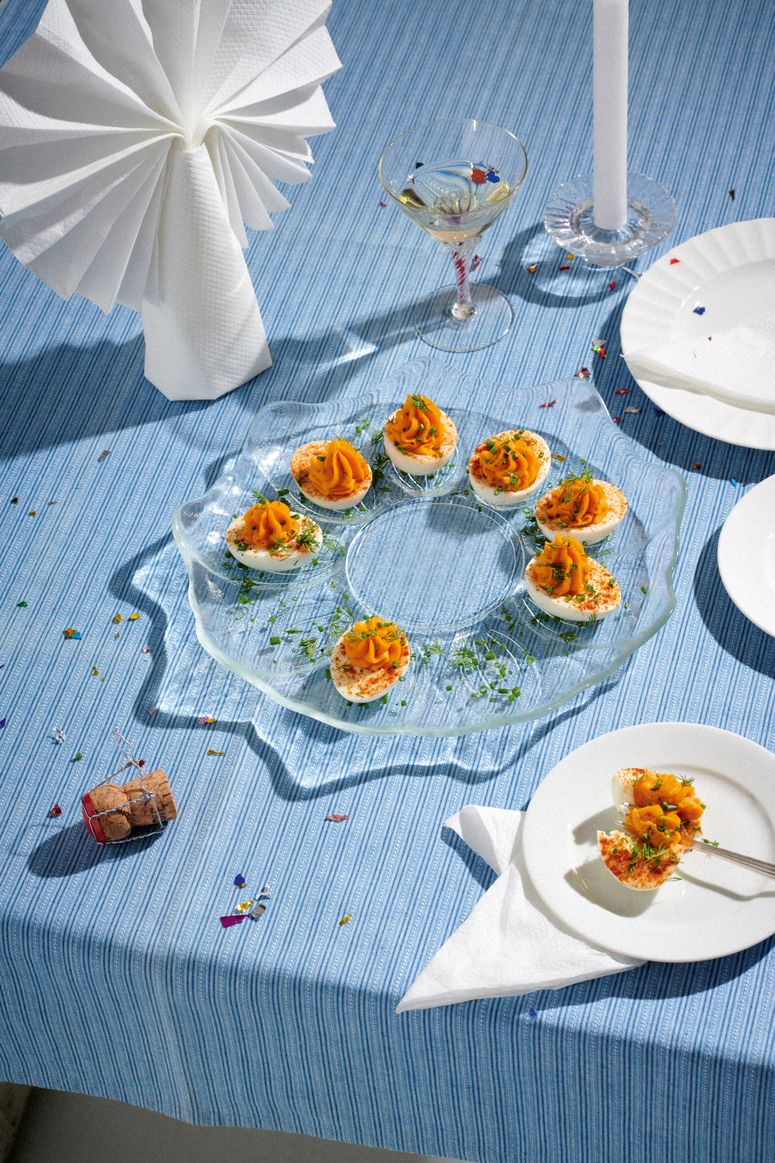 Image may contain Tablecloth Food Food Presentation Furniture Table Tabletop Plate Brunch Candle and Dining Table