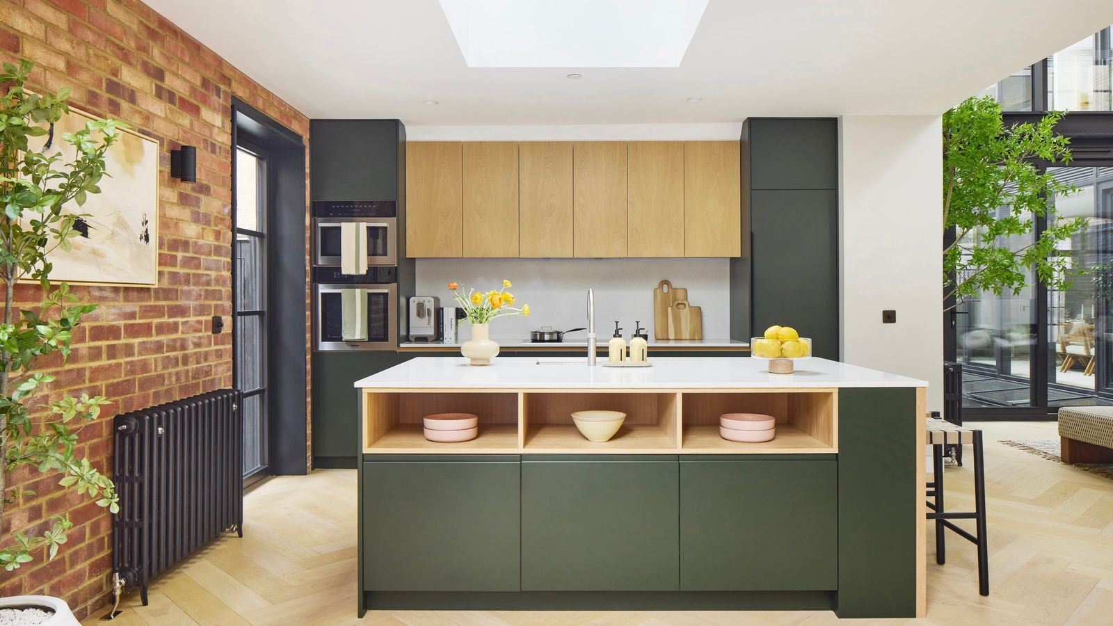 Image may contain Indoors Interior Design Kitchen and Kitchen Island