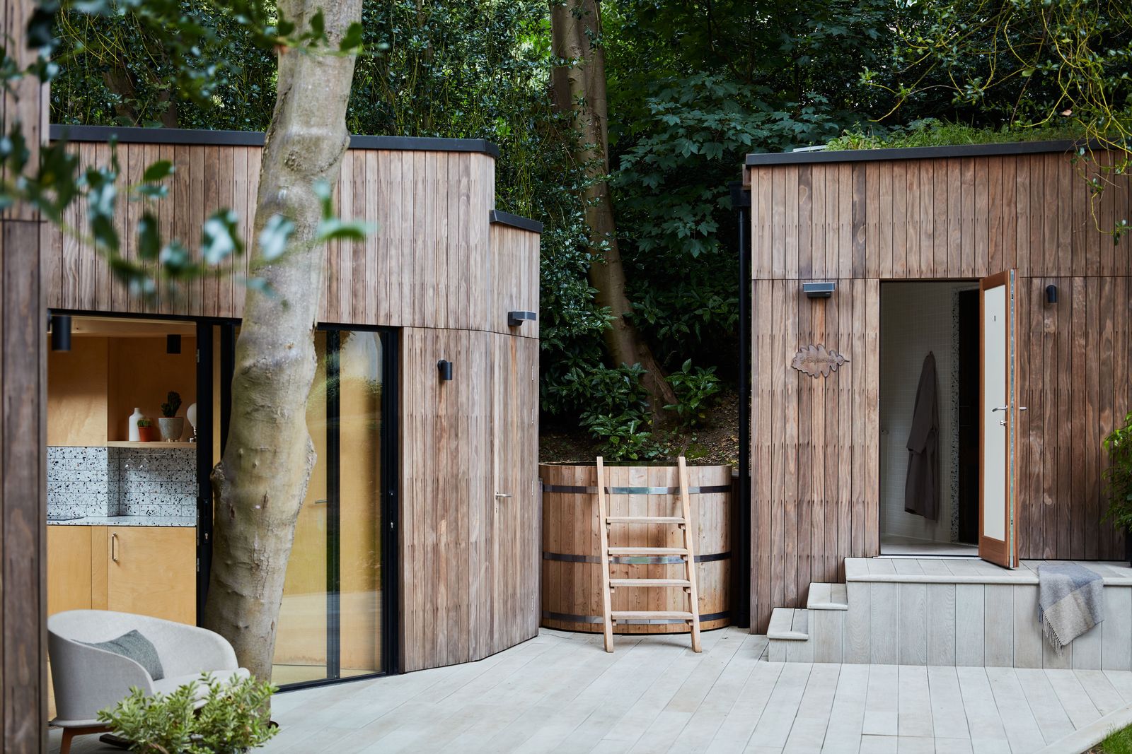 Image may contain Indoors Interior Design Wood Chair Furniture Plant Architecture Building Housing and Outdoors