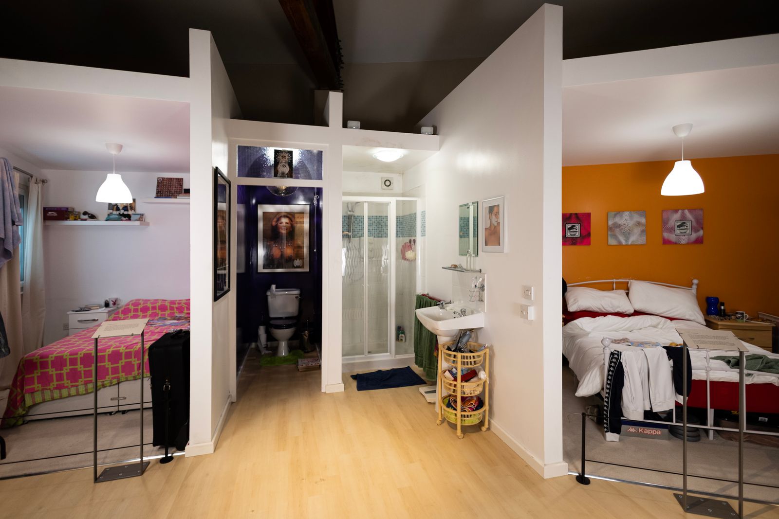 Image may contain Bed Bedroom Dorm Room Furniture Indoors Room Lamp Sink Interior Design Person Art and Painting