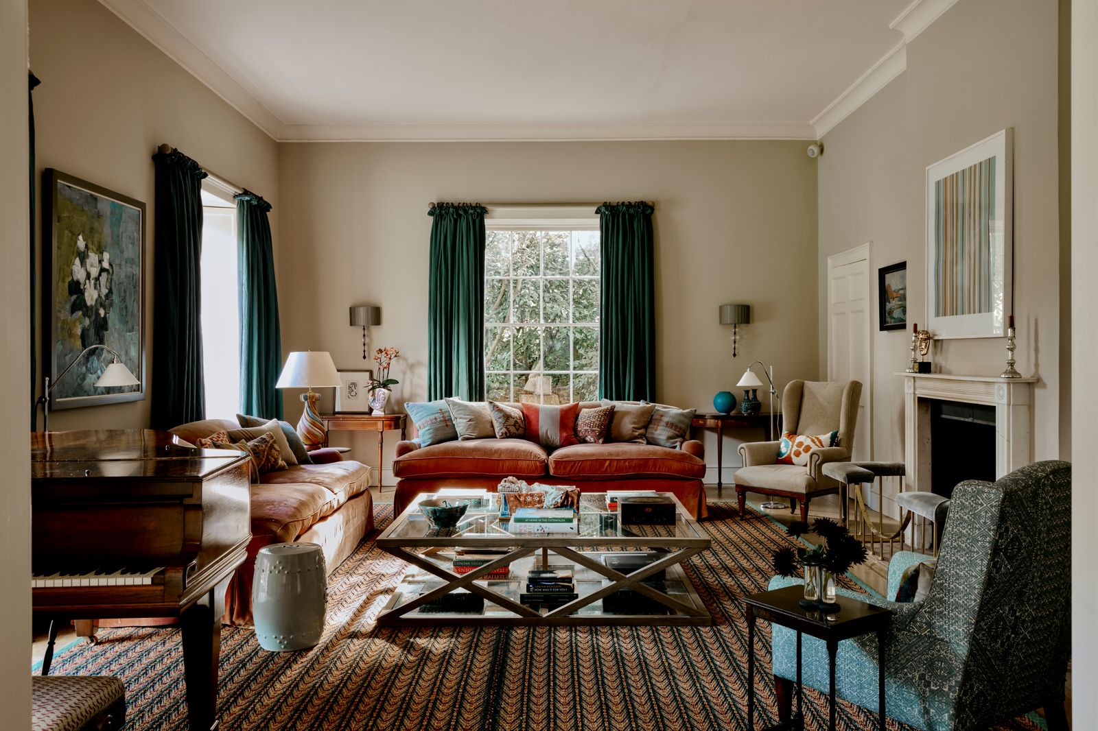 Image may contain Home Decor Architecture Building Furniture Indoors Living Room Room Table and Keyboard