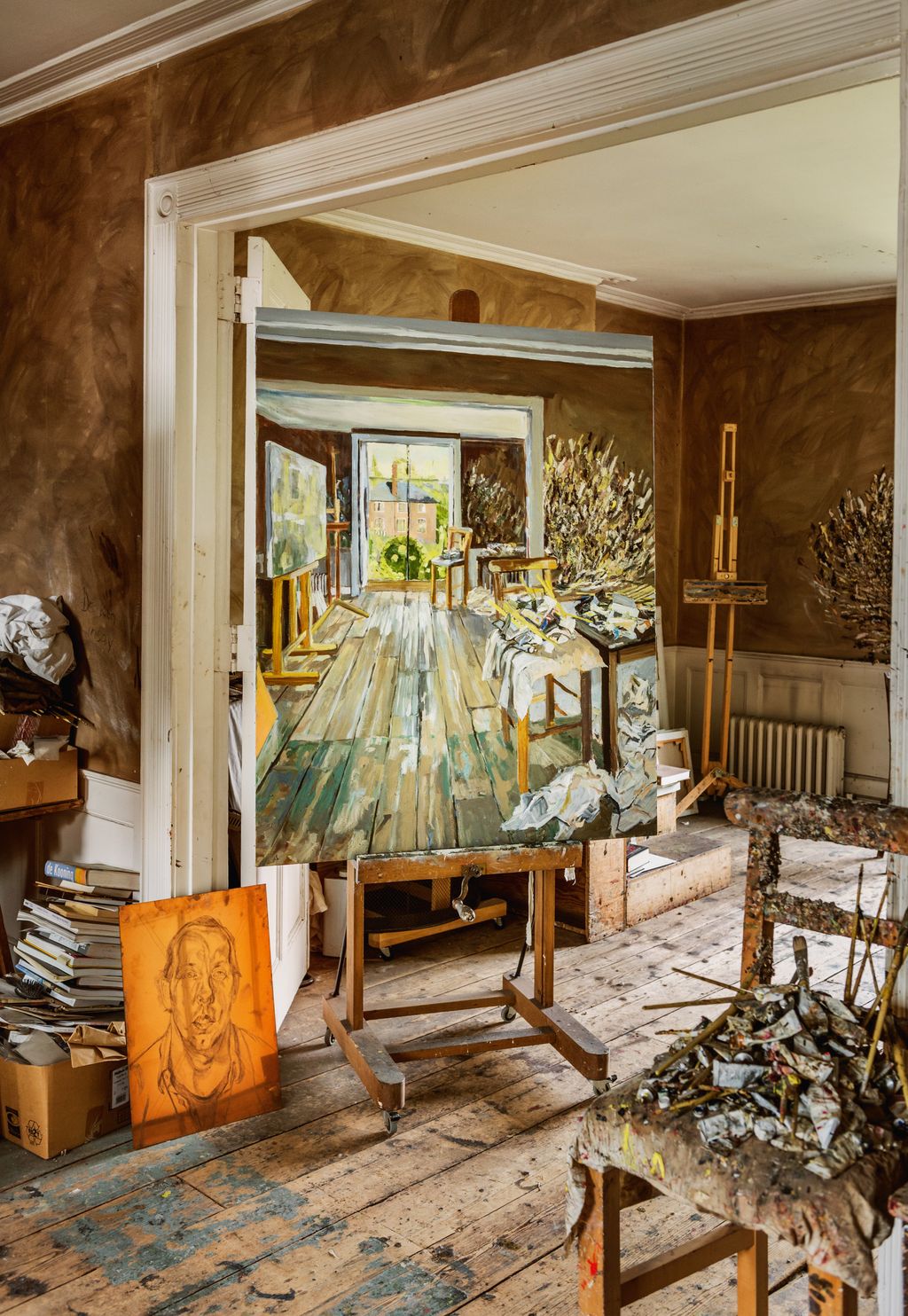 Image may contain Indoors Interior Design Box Chair Furniture Wood Baby and Person