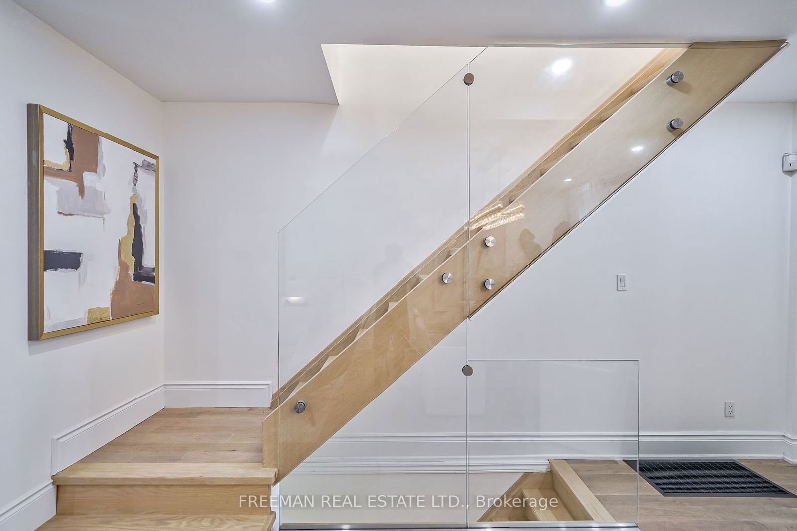 Image may contain Architecture Building House Housing Staircase Indoors Interior Design Art Painting and Wood