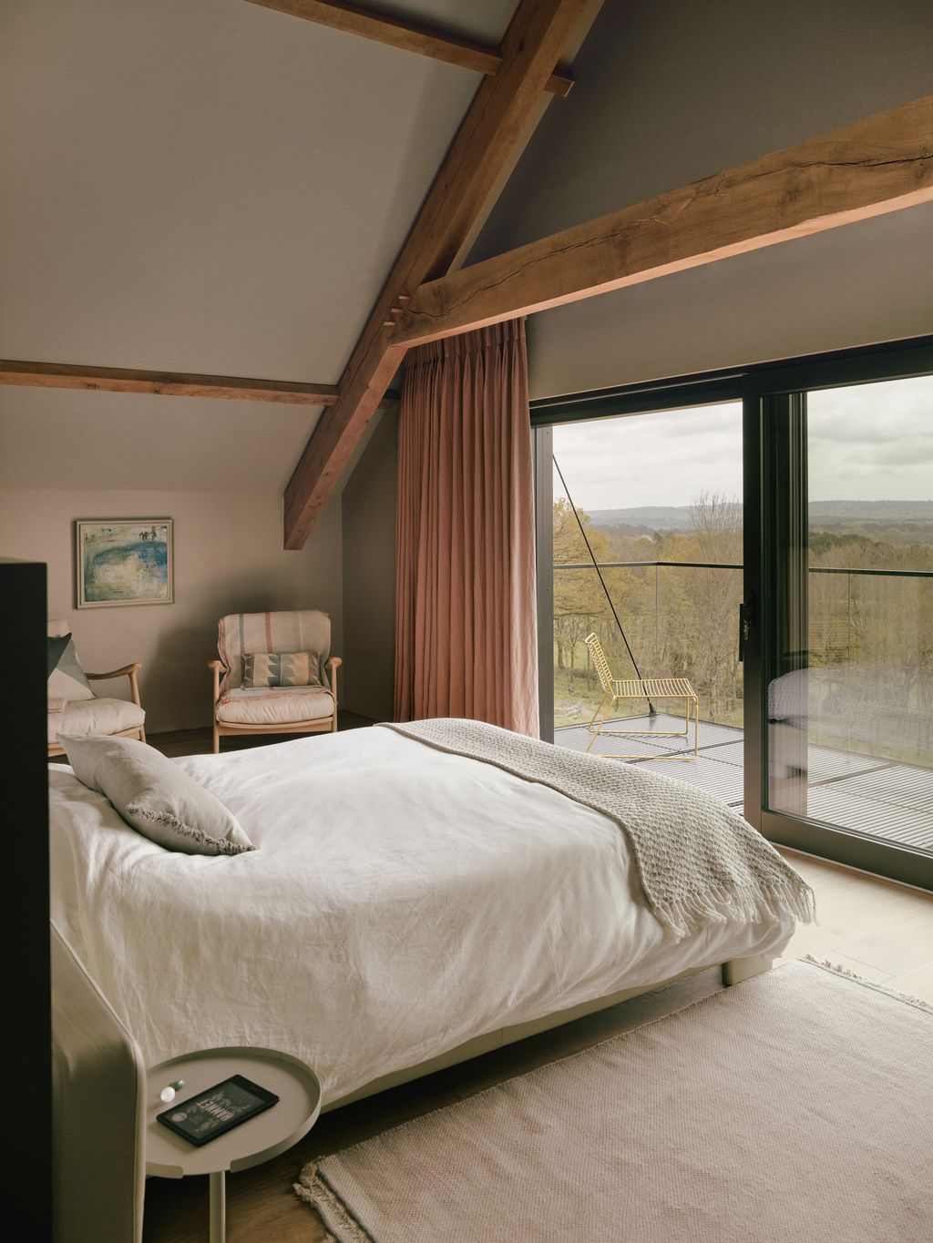 Image may contain Chair Furniture Indoors Interior Design Art Painting Bed Home Decor Rug and Architecture