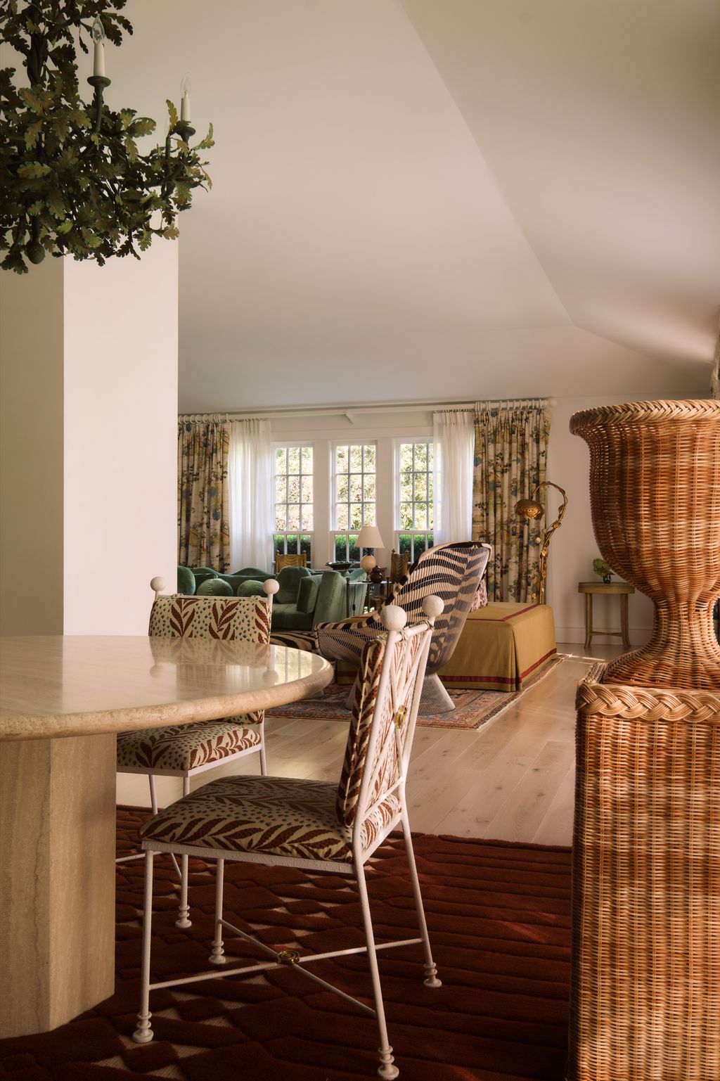 Image may contain Architecture Building Dining Room Dining Table Furniture Indoors Room Table and Home Decor