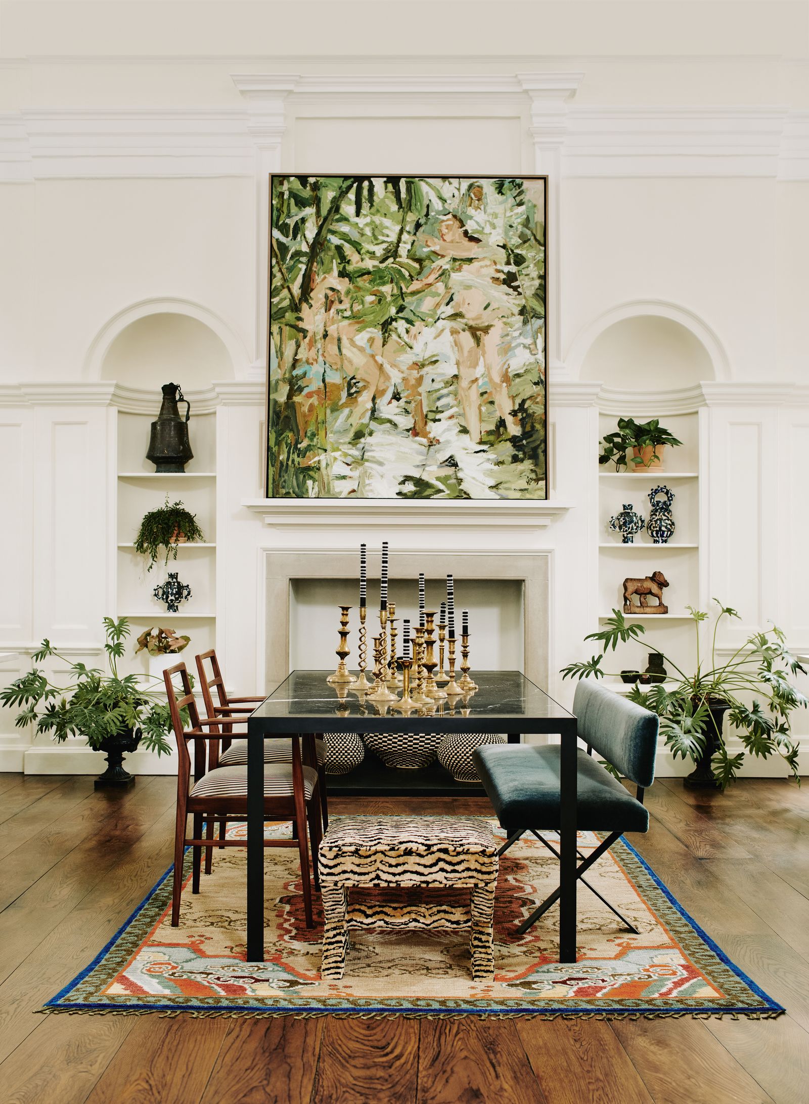 Image may contain Architecture Building Dining Room Dining Table Furniture Indoors Room Table Home Decor and Rug