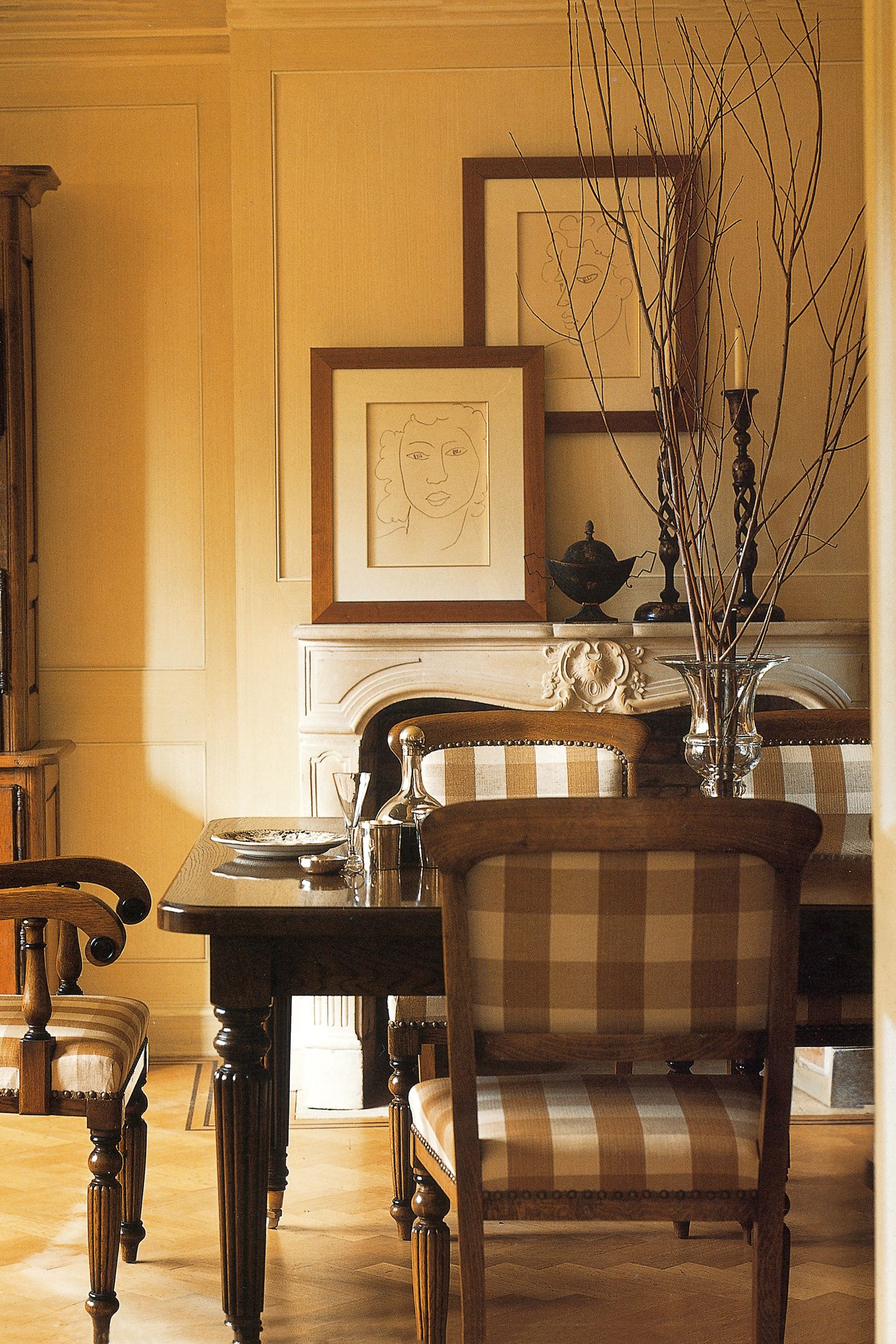 Image may contain Indoors Interior Design Chair Furniture Wood Architecture Building Dining Room and Dining Table