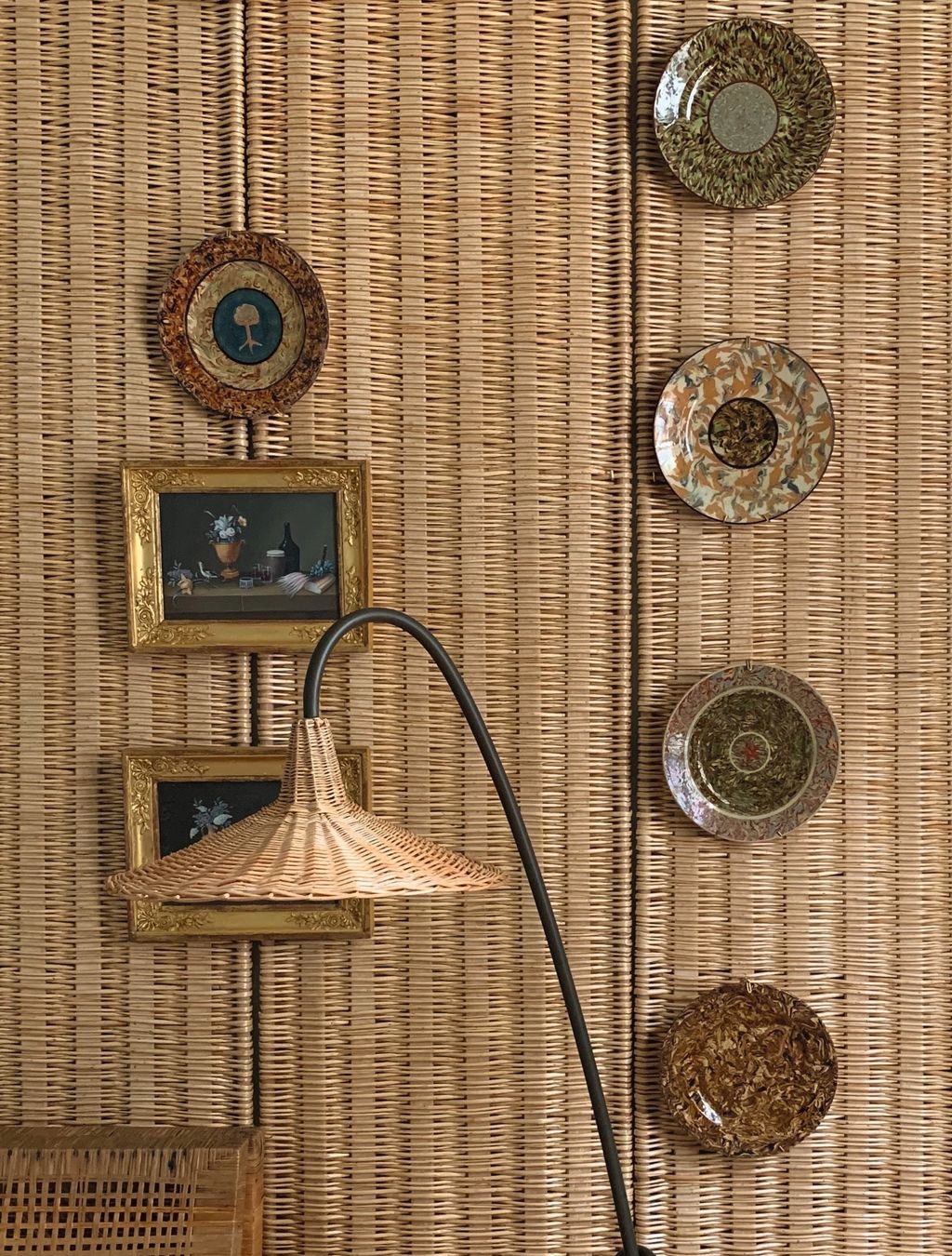 Image may contain Indoors Interior Design Lamp Art Painting and Plate