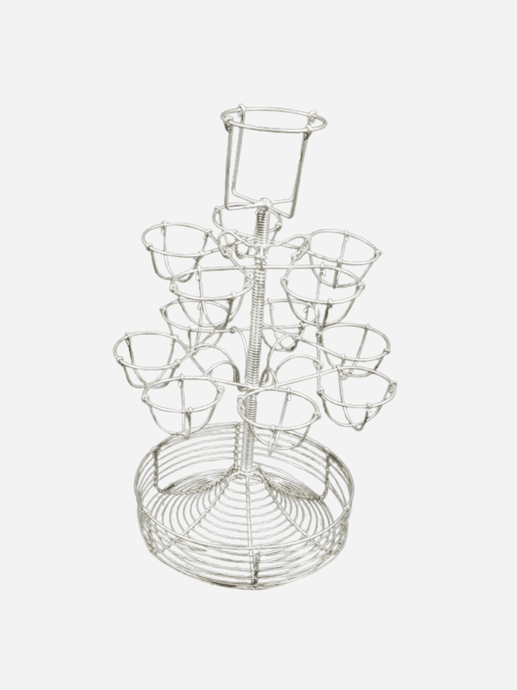 Image may contain: Glass, Chandelier, Lamp, and Basket