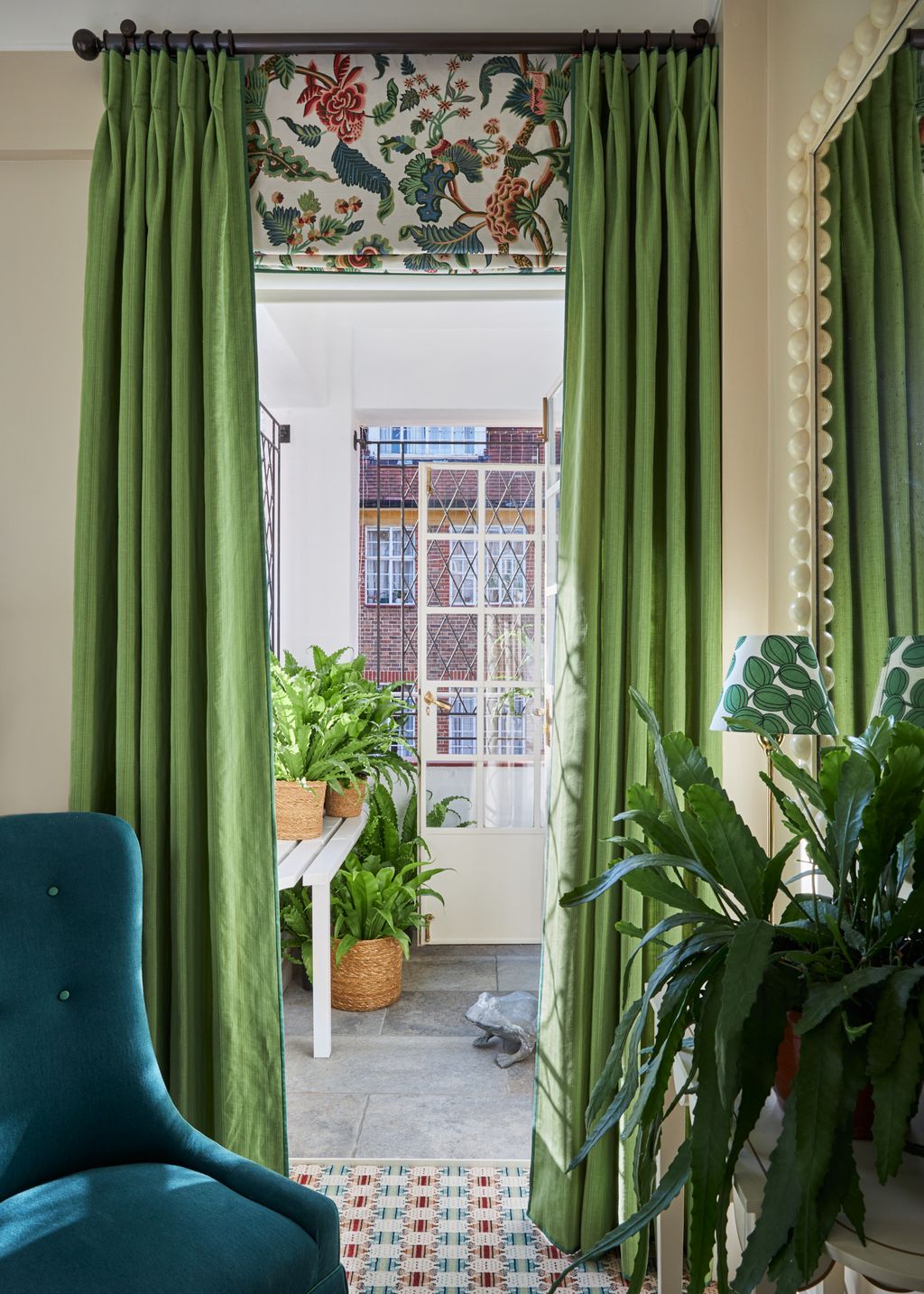 Image may contain Chair Furniture Plant Window and French Window