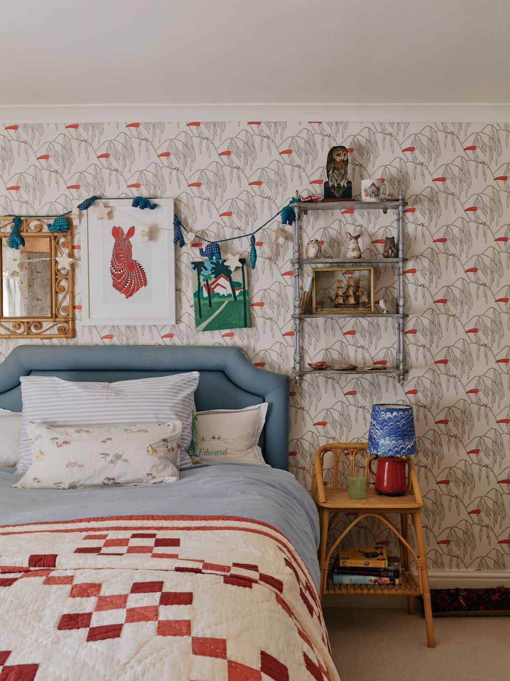 Image may contain Cushion Home Decor Indoors Interior Design Bed Furniture Bedroom Dorm Room Room Cup and Clothing