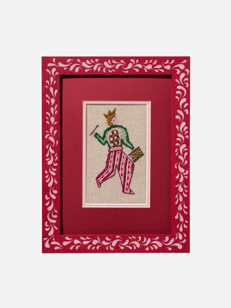 Image may contain: Pattern, Embroidery, Adult, Person, Wedding, and Stitch