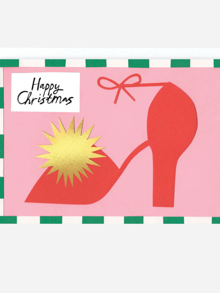 Image may contain: Clothing, Footwear, Shoe, High Heel, Envelope, Greeting Card, Mail, Cutlery, and Spoon