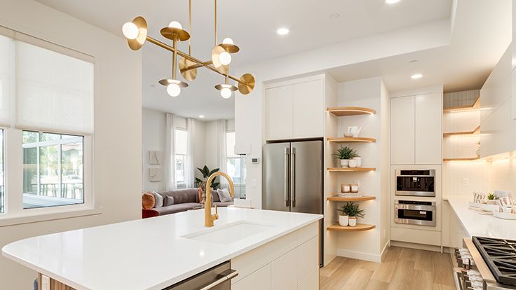 Image may contain: Indoors, Kitchen, Interior Design, Plant, Sink, Appliance, Device, Electrical Device, and Refrigerator