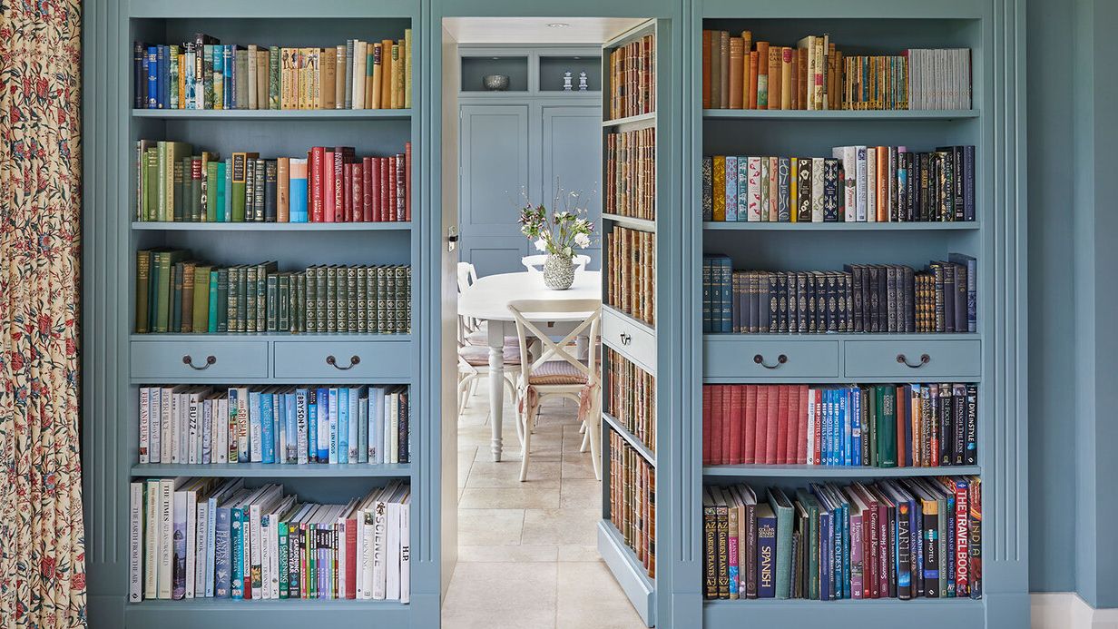 Image may contain: Furniture, Bookcase, and Chair