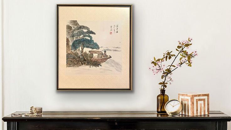 Image may contain: Art, Painting, Furniture, Flower, Flower Arrangement, Plant, and Cabinet