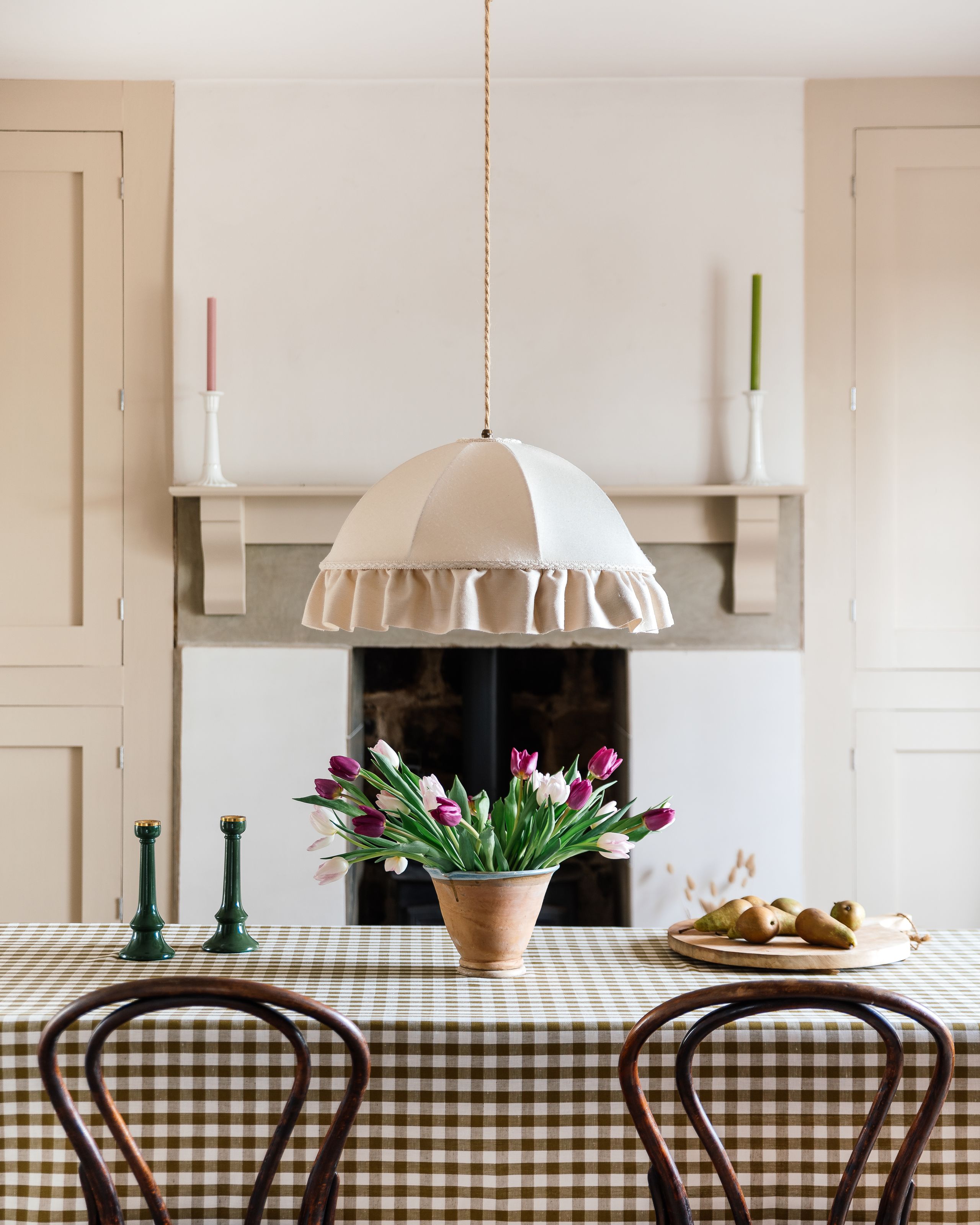 Image may contain: Architecture, Building, Dining Room, Dining Table, Furniture, Indoors, Room, Table, and Interior Design