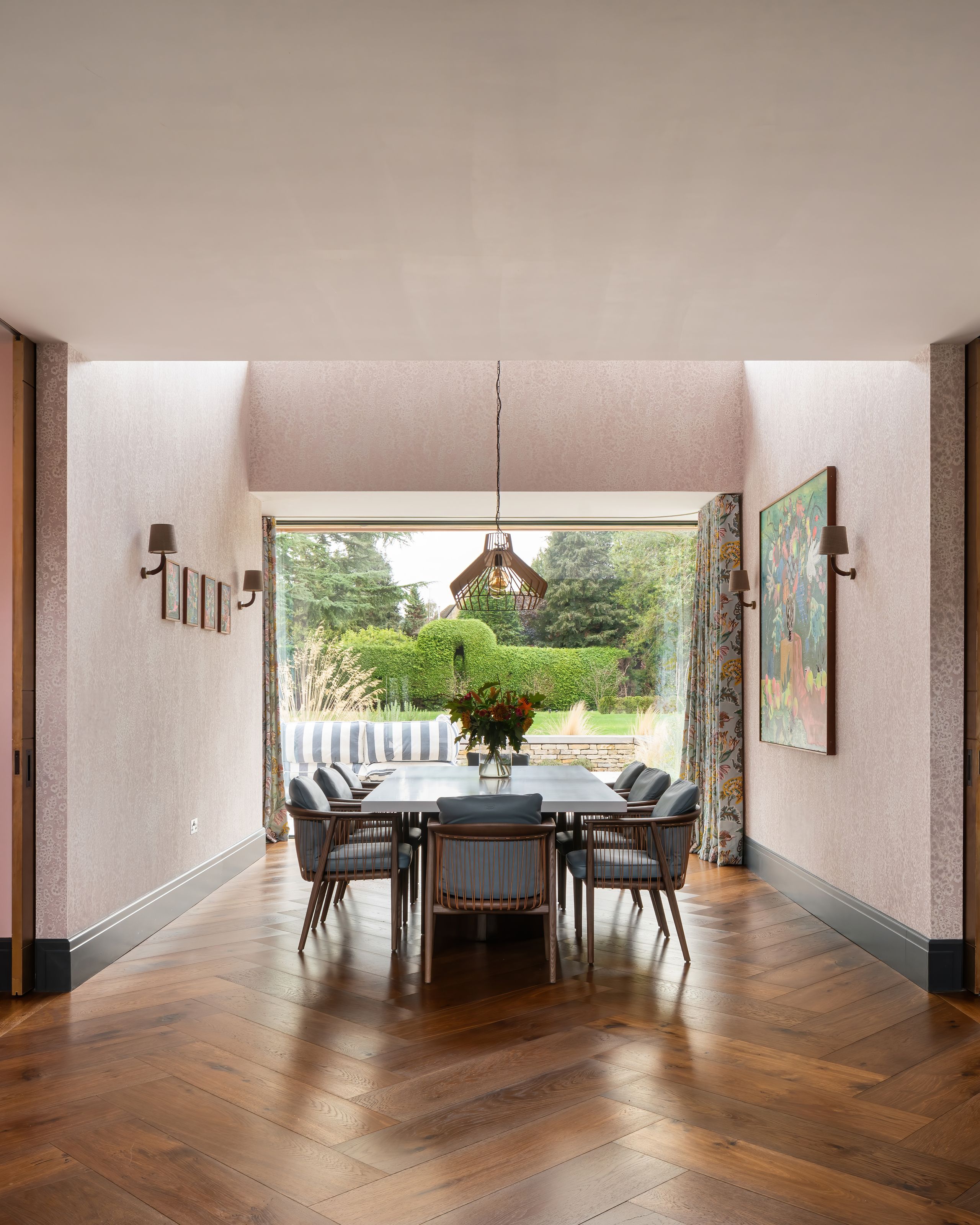 Image may contain: Indoors, Interior Design, Architecture, Building, Dining Room, Dining Table, Furniture, Room, and Table