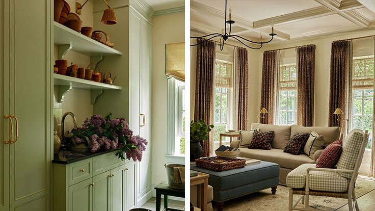 Image may contain: Plant, Lamp, Home Decor, Chair, Furniture, Couch, Sink, Sink Faucet, Rug, Indoors, and Interior Design