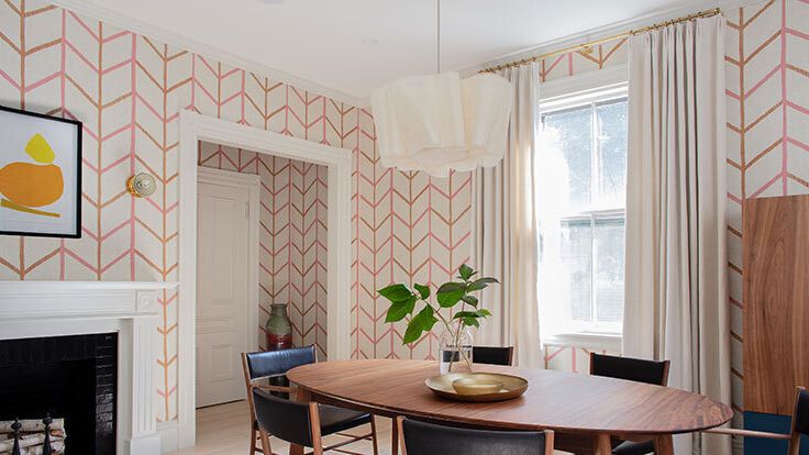 Image may contain: Architecture, Building, Dining Room, Dining Table, Furniture, Indoors, Room, Table, and Interior Design