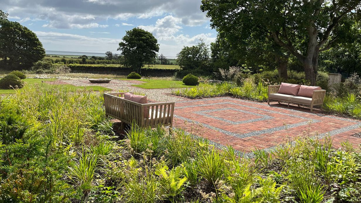 Image may contain: Grass, Plant, Garden, Nature, Outdoors, Park, Backyard, Yard, Bench, Furniture, and Vegetation