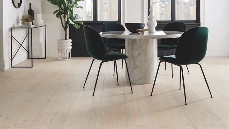 Image may contain: Floor, Flooring, Indoors, Interior Design, Chair, Furniture, Plant, Wood, Table, Desk, and Hardwood