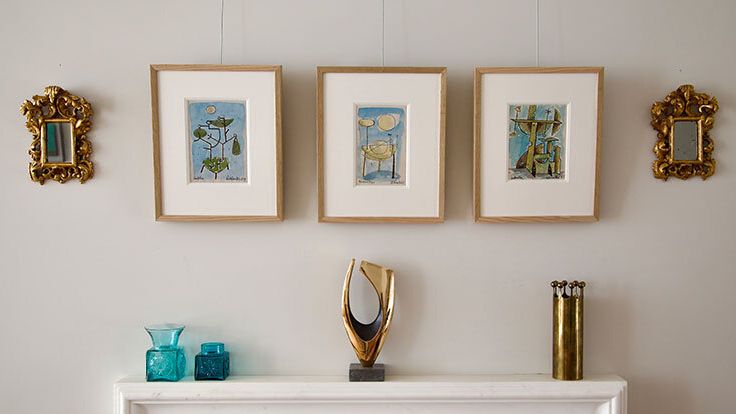 Image may contain: Fireplace, Indoors, Art, and Painting