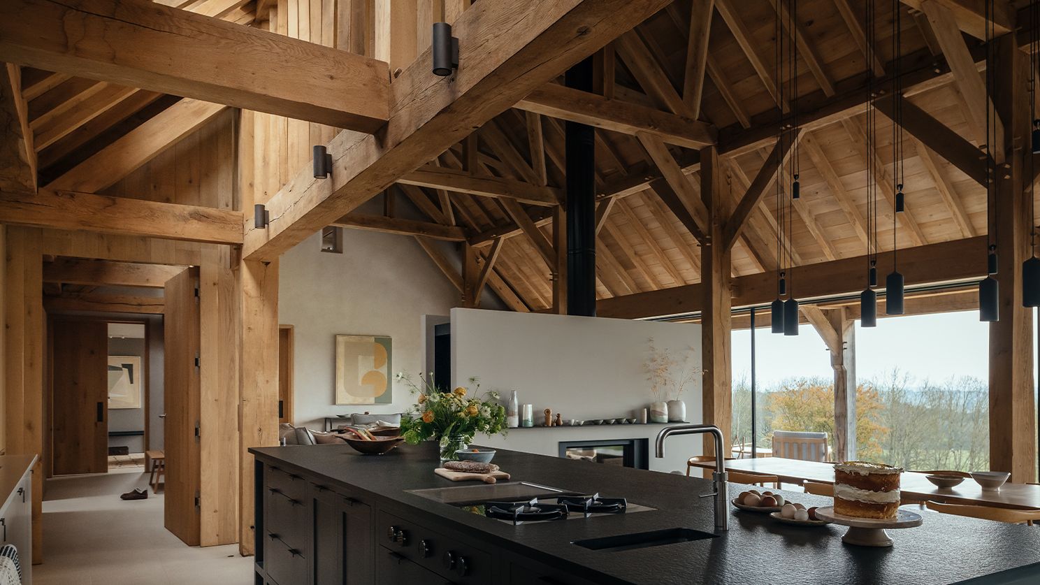 Image may contain: Indoors, Interior Design, Wood, Kitchen, Architecture, Building, House, Housing, Loft, Room, and Hardwood