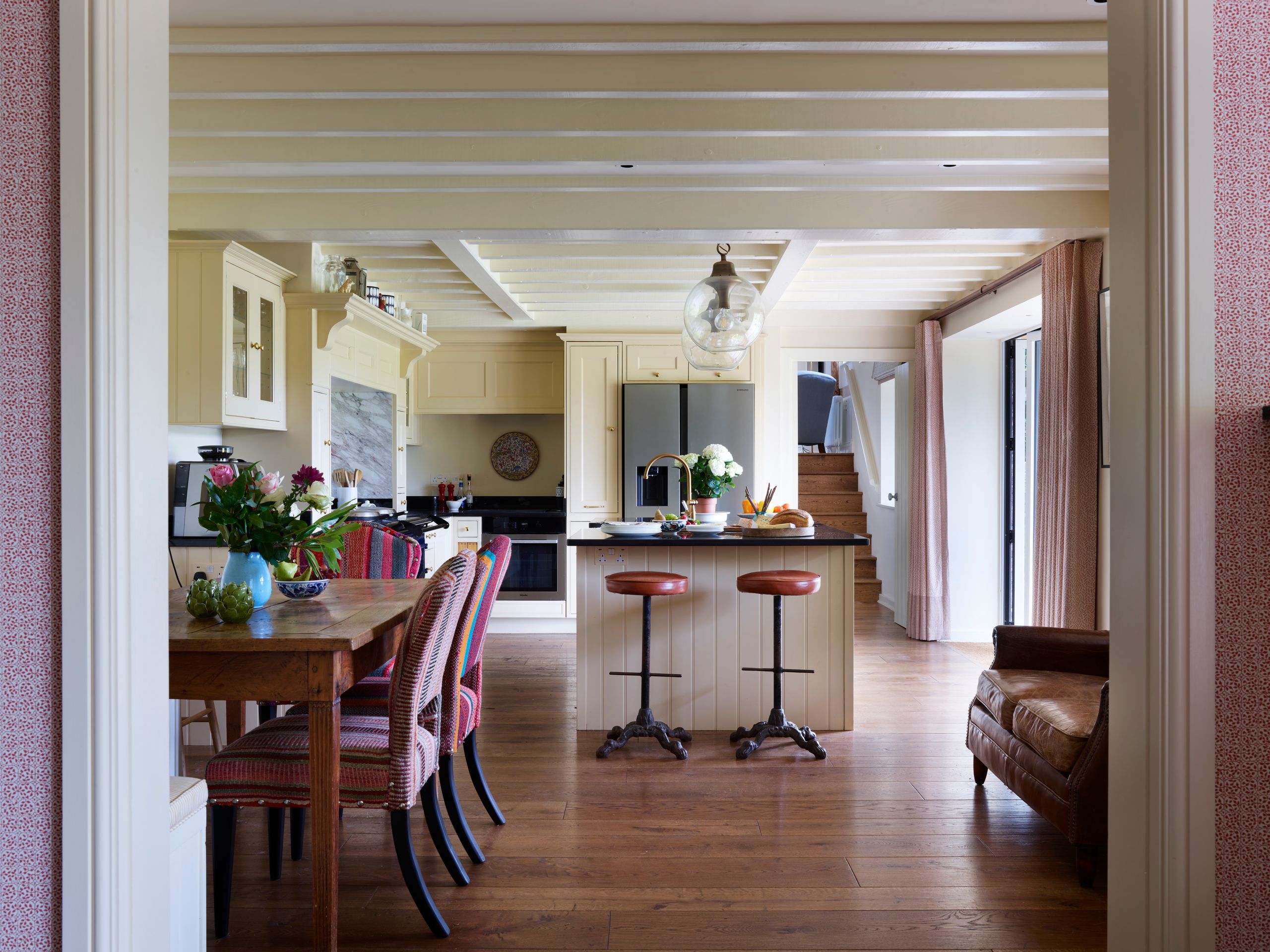 Image may contain: Indoors, Interior Design, Dining Table, Furniture, Table, Architecture, Building, Dining Room, and Room