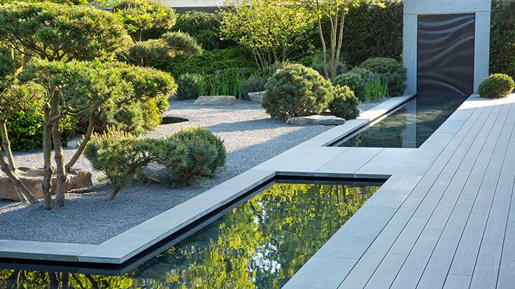 Image may contain: Backyard, Nature, Outdoors, Yard, Pool, Water, Swimming Pool, Garden, Indoors, Interior Design, and Grass