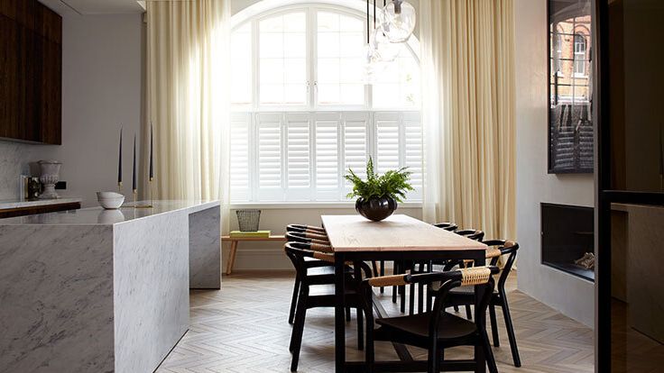 Image may contain: Dining Table, Furniture, Table, Architecture, Building, Dining Room, Indoors, Room, and Interior Design