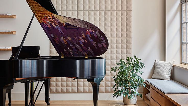 Image may contain: Keyboard, Musical Instrument, Piano, Plant, Home Decor, and Rug