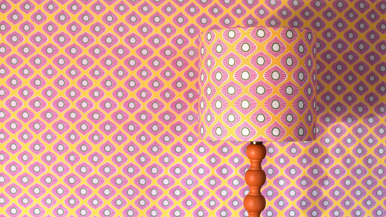 Image may contain: Lamp, Pattern, and Lampshade