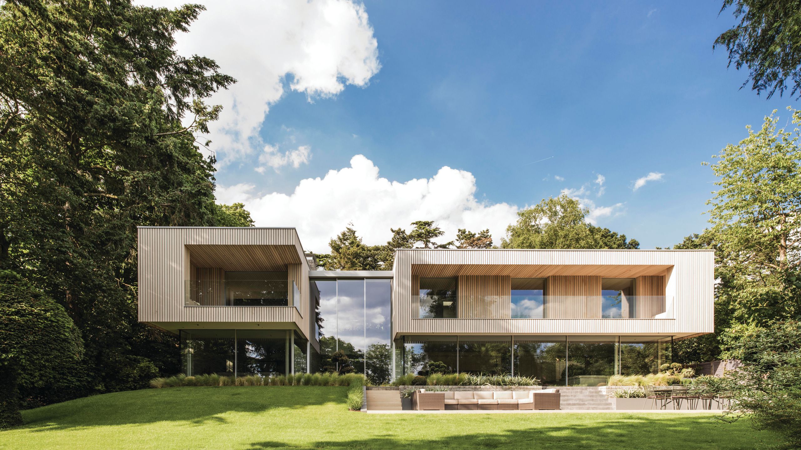 Image may contain: Architecture, Building, House, Housing, Villa, Grass, Plant, Lawn, Nature, Outdoors, Scenery, and Indoors