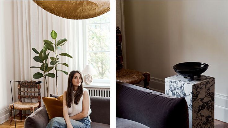 Image may contain: Michelle Federer, Couch, Furniture, Plant, Potted Plant, Architecture, Building, Indoors, and Living Room