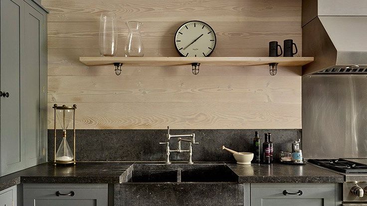 Image may contain: Sink, Sink Faucet, Indoors, Interior Design, Cup, Kitchen, and Lamp