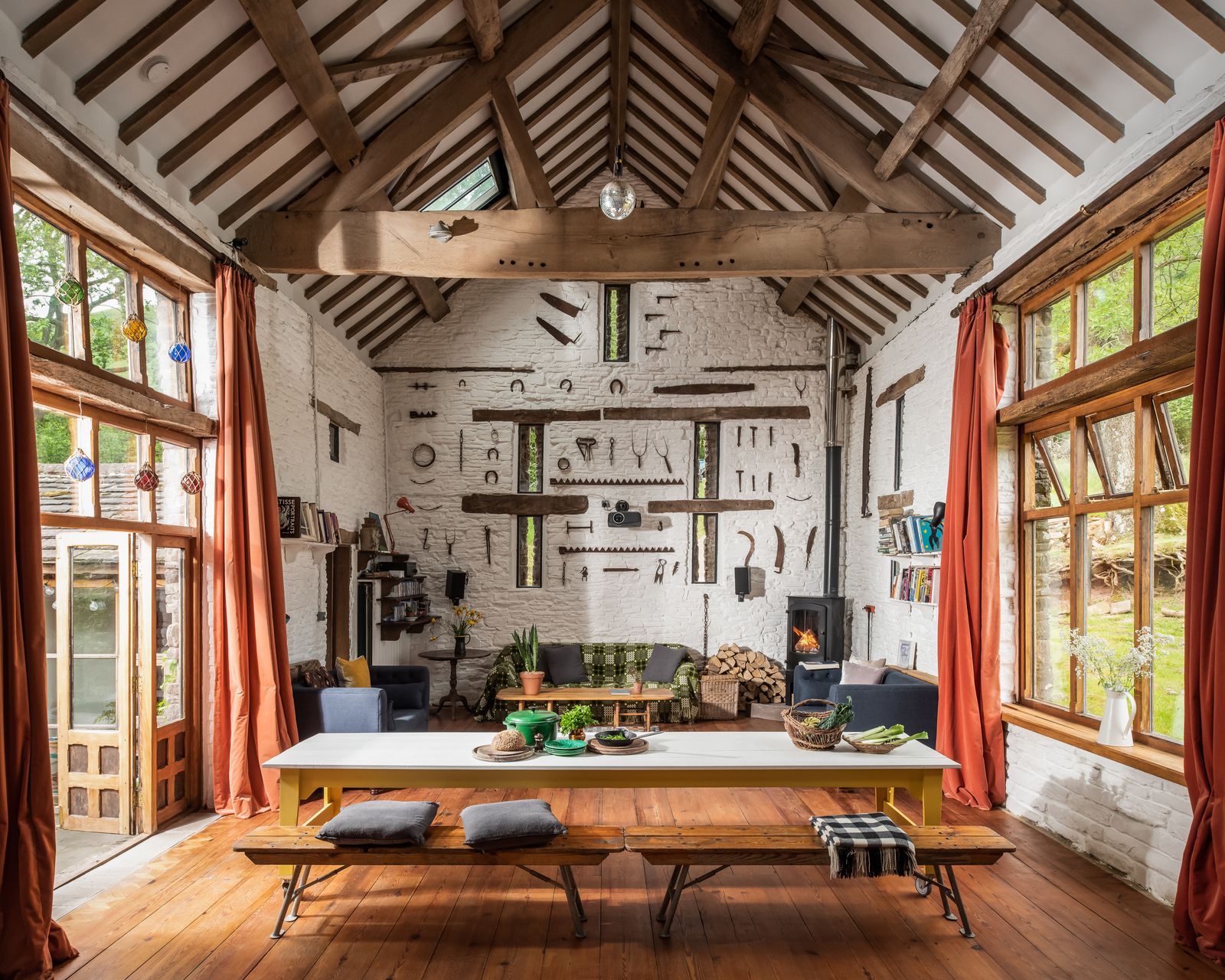 Image may contain Indoors Interior Design Wood Plant Hardwood Stained Wood Bench Furniture Accessories and Bag