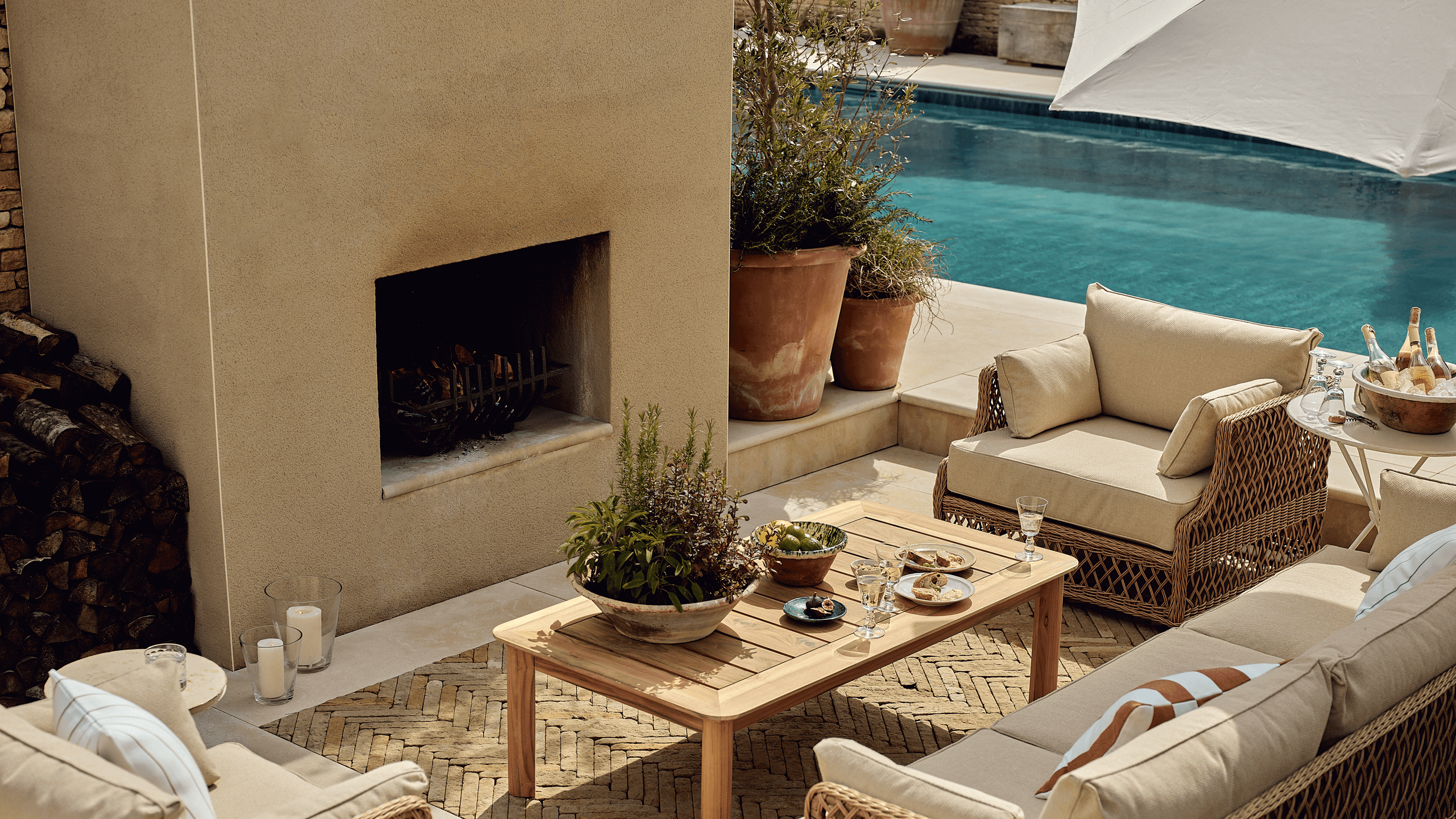 Image may contain: Couch, Furniture, Architecture, Building, Indoors, Living Room, Room, Coffee Table, Table, and Fireplace