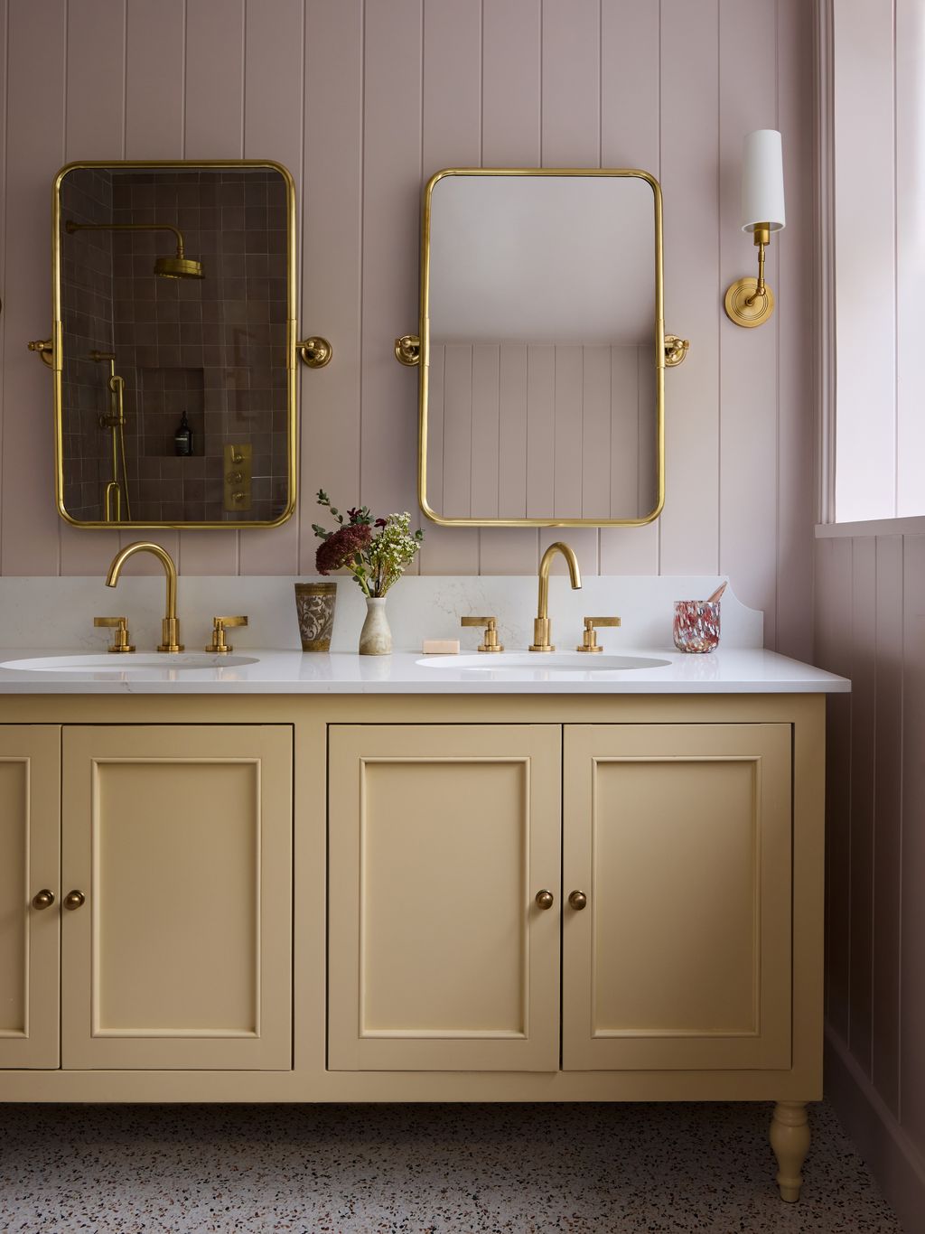 Image may contain Sink Sink Faucet Double Sink Lamp Indoors Interior Design and Cup