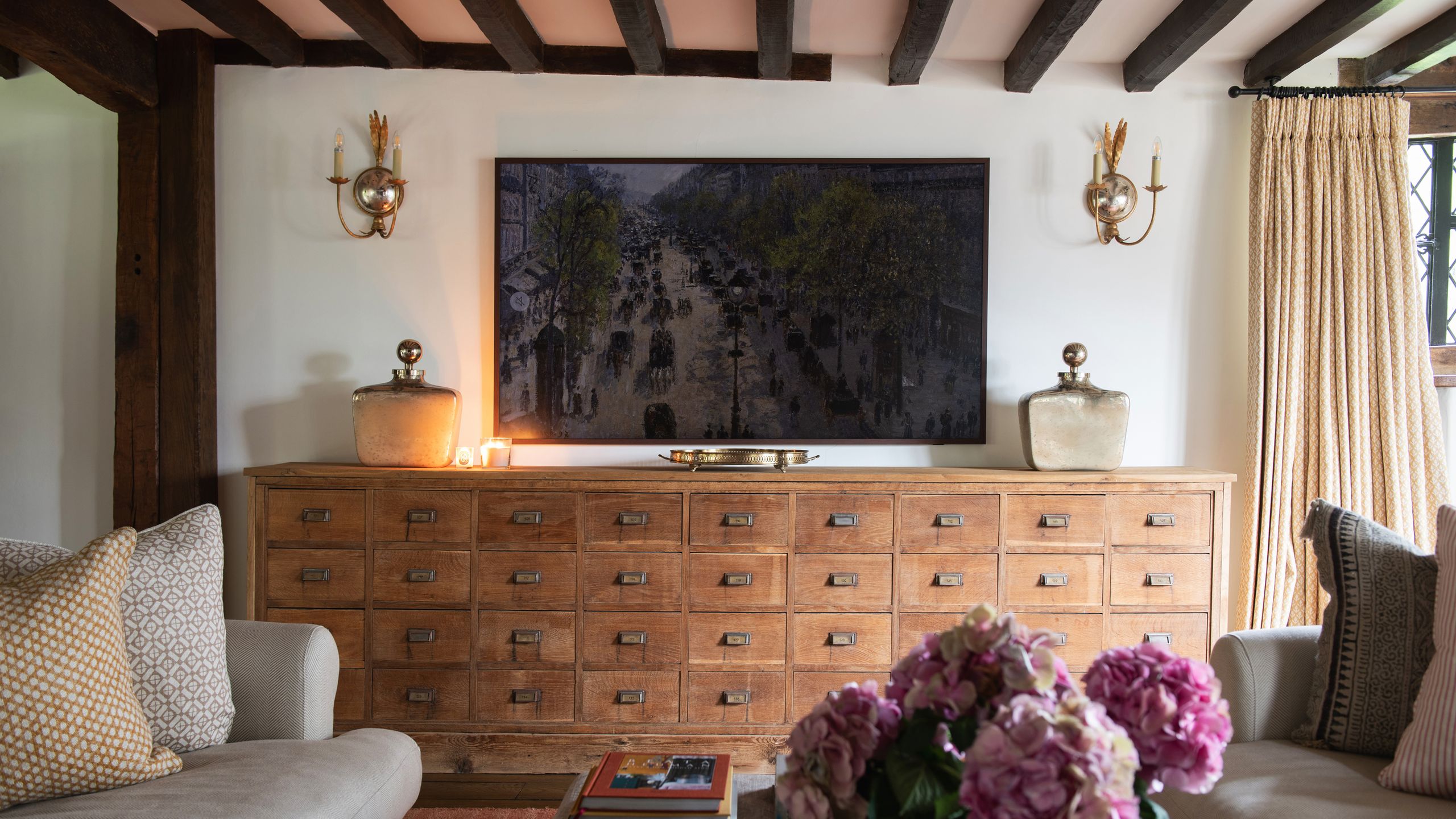 Image may contain: Indoors, Interior Design, Furniture, Architecture, Building, Living Room, Room, and Computer Hardware