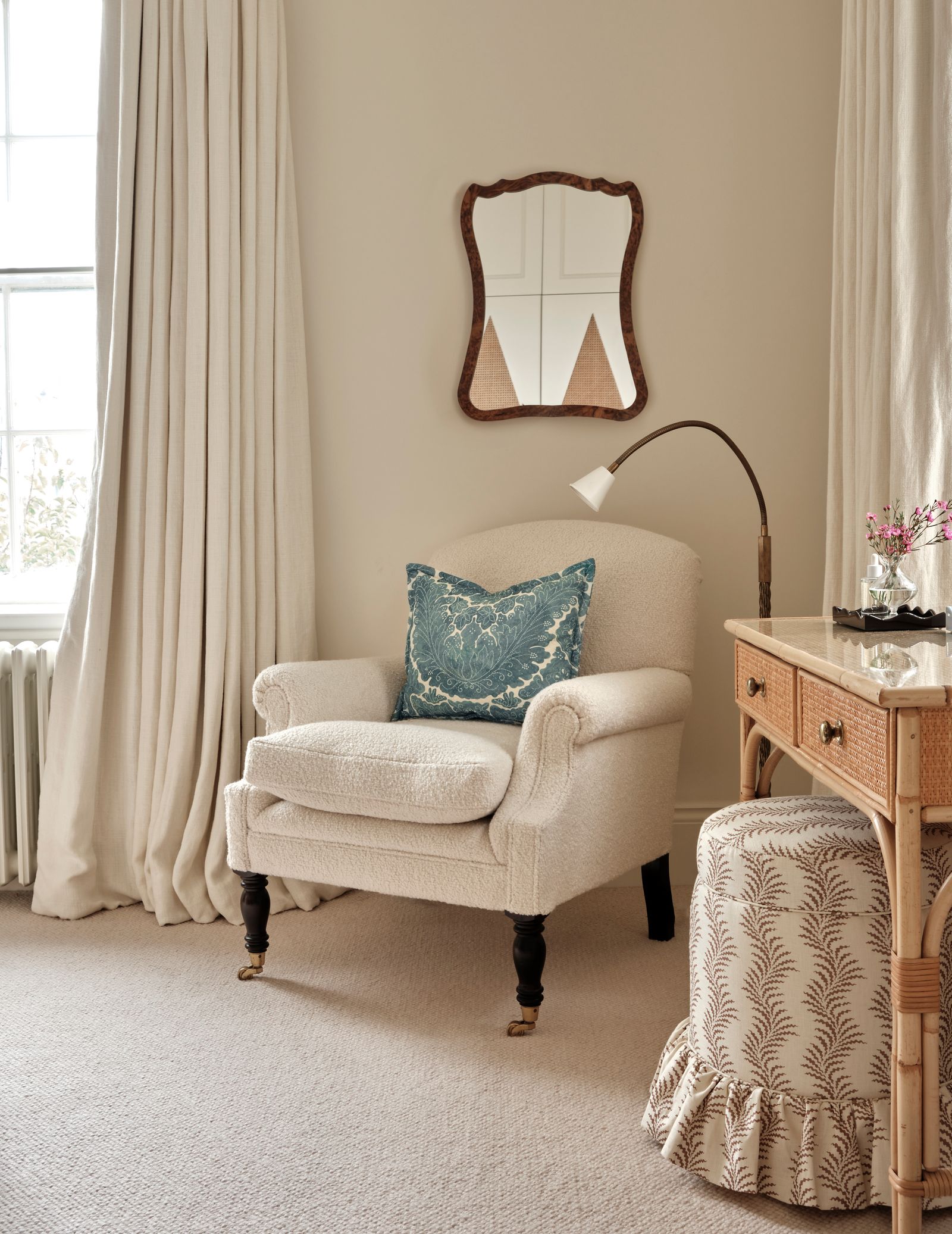 Image may contain Furniture Chair Home Decor Lamp Cushion Pillow and Armchair