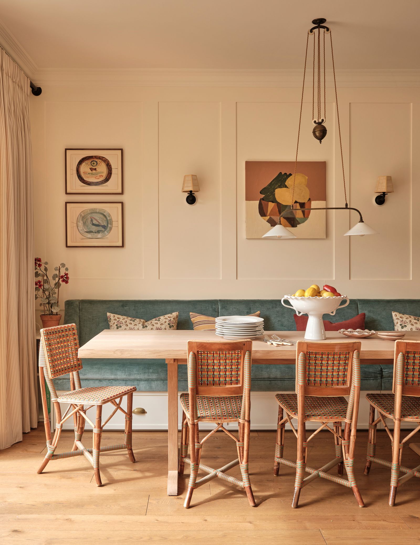 Image may contain Architecture Building Dining Room Dining Table Furniture Indoors Room Table and Interior Design