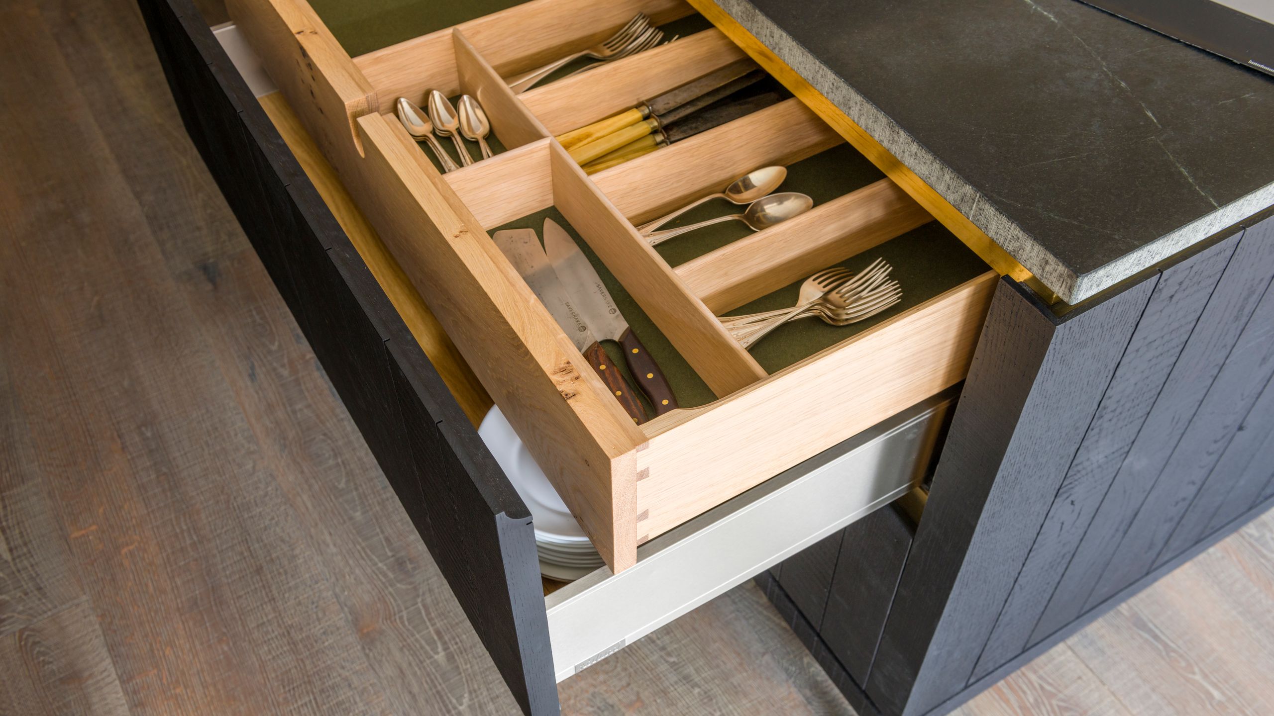 Image may contain: Drawer, Furniture, Cutlery, Spoon, Fork, and Cabinet