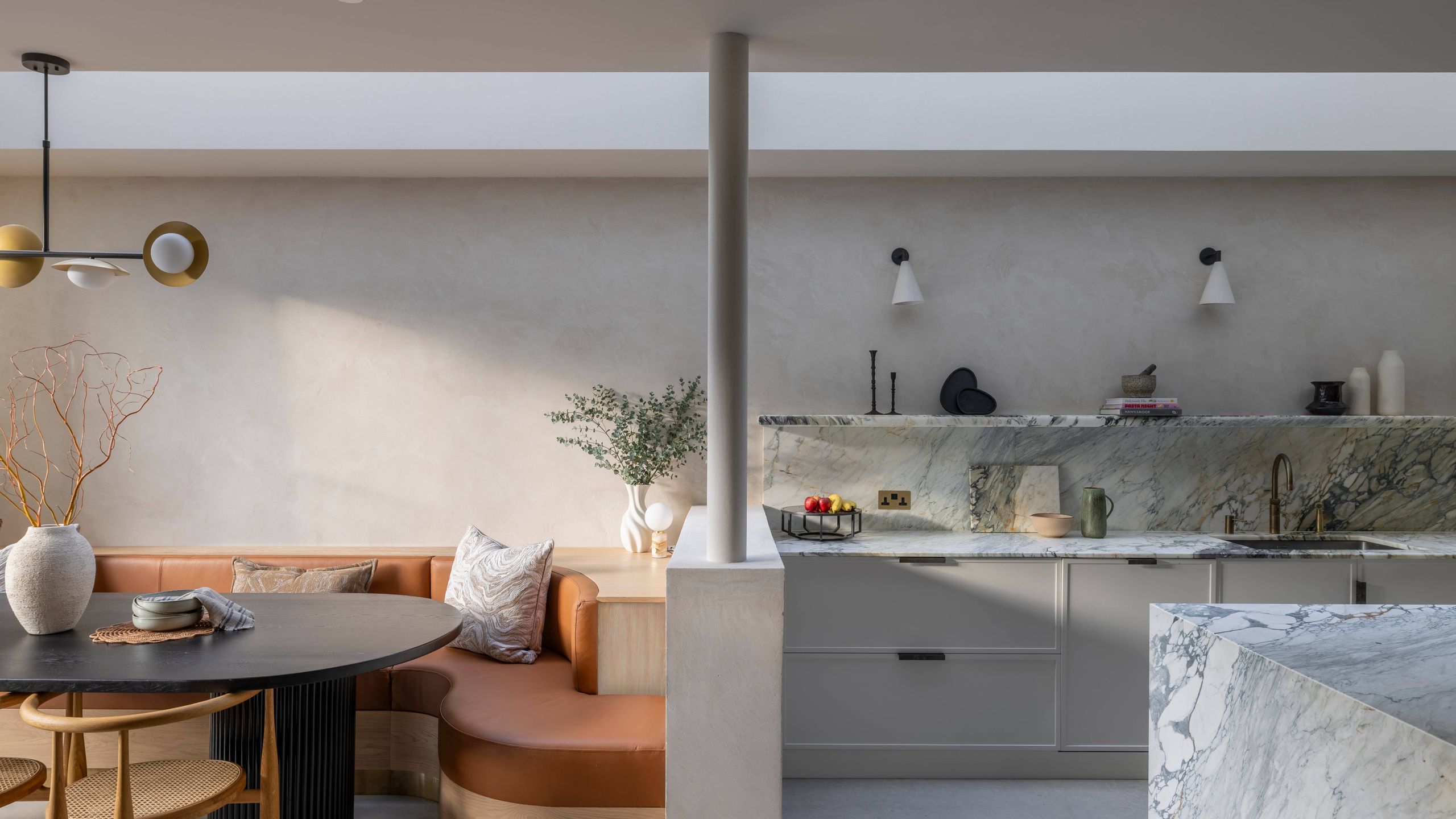 Image may contain: Indoors, Interior Design, Dining Table, Furniture, Table, Architecture, Building, Dining Room, and Room