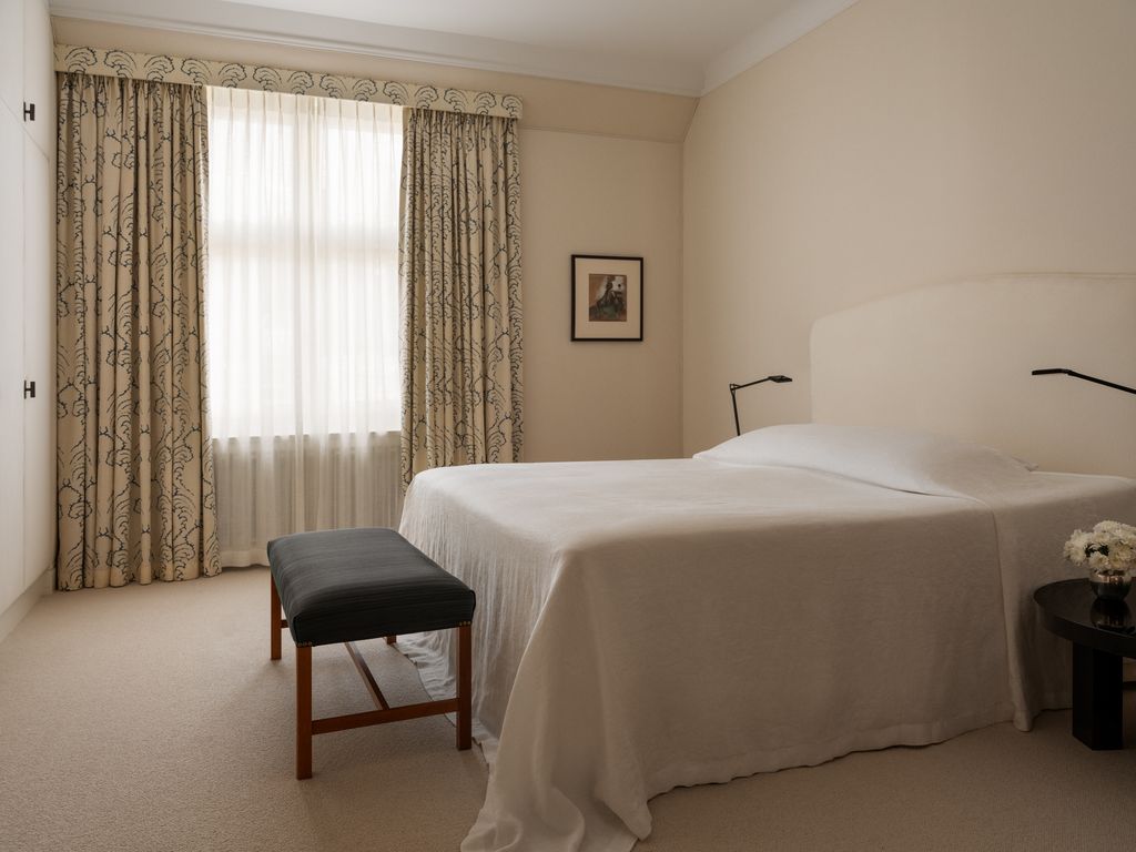 Image may contain Corner Lamp Bed Furniture Indoors Interior Design Art Painting Home Decor Bedroom and Room