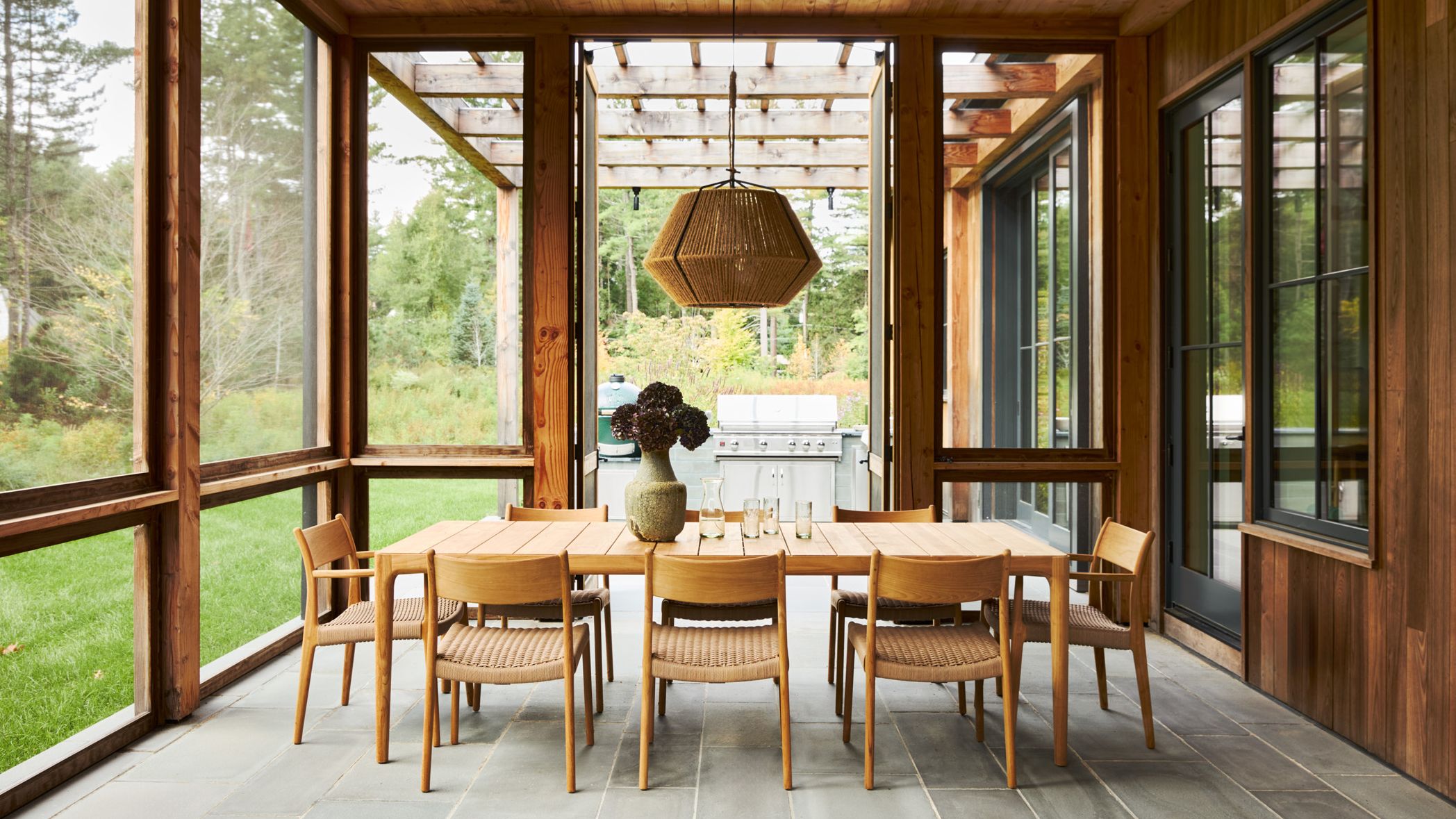 Image may contain: Dining Table, Furniture, Table, Indoors, Interior Design, Architecture, Building, Dining Room, and Room