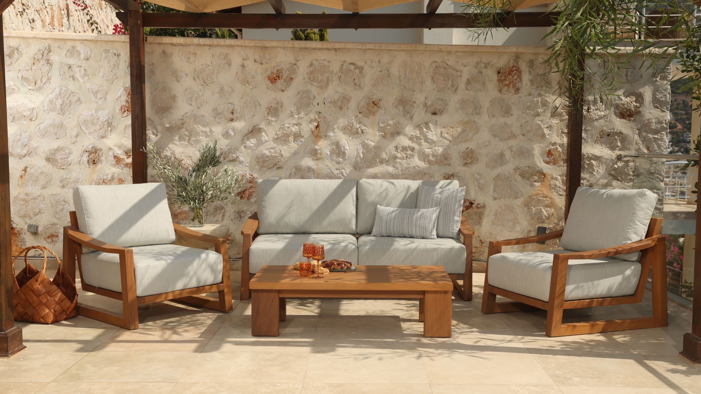 Image may contain: Coffee Table, Furniture, Table, Couch, Home Decor, Chair, Accessories, Bag, Handbag, and Architecture